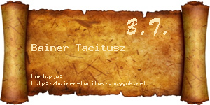 Bainer Tacitusz névjegykártya